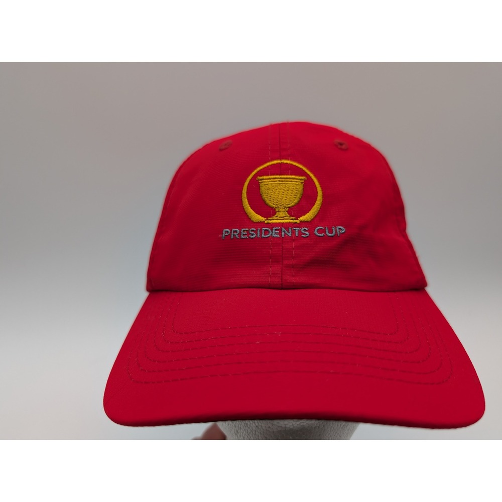 Imperial Presidents Cup Golf Hat Red Junior Fit Adjustable Cap Y210P Ripstop